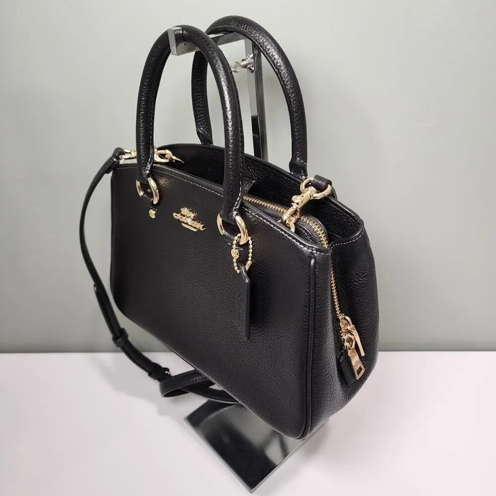 NWT Coach CAL54 Savannah Small Carryall Bag In Leather/Gold/Black